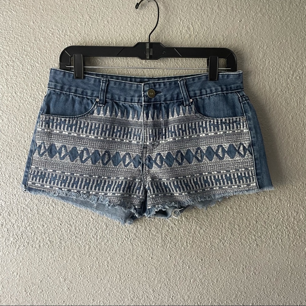ELA Embroidered Mini Shorts